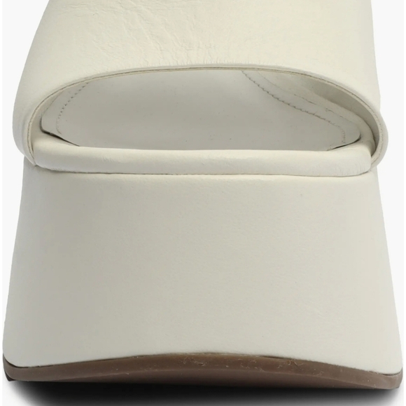 SHUTZ Marih Nappa Leather Platform Sandals In White. Size 8 - Picture 4 of 14